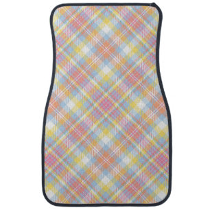 Pastel Stripe Plaid Car Mat