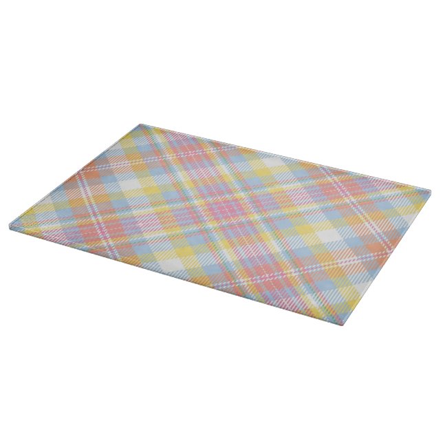 Pastel Stripe Plaid Cutting Board (Corner)