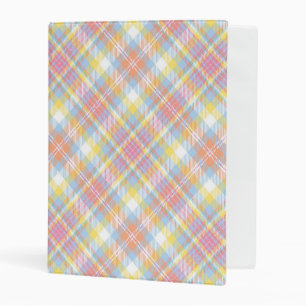 Pastel Stripe Plaid Mini Binder