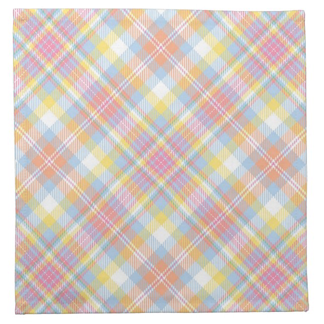 Pastel Stripe Plaid Napkin (Front)