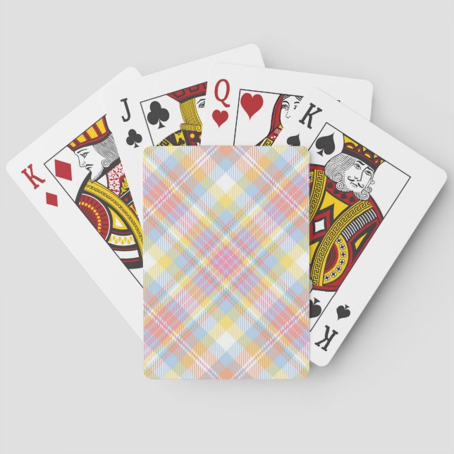 Pastel Stripe Plaid Poker Cards (Back)