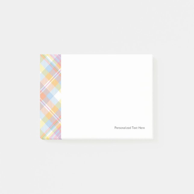 Pastel Stripe Plaid Post-it Notes (Front)