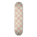 Pastel Stripe Plaid Skateboard Deck