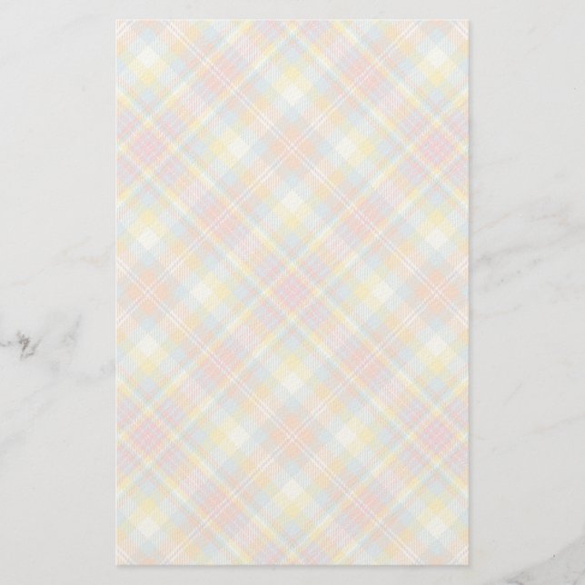 Pastel Stripe Plaid Stationery (Front)