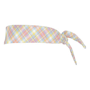 Pastel Stripe Plaid Tie Headband