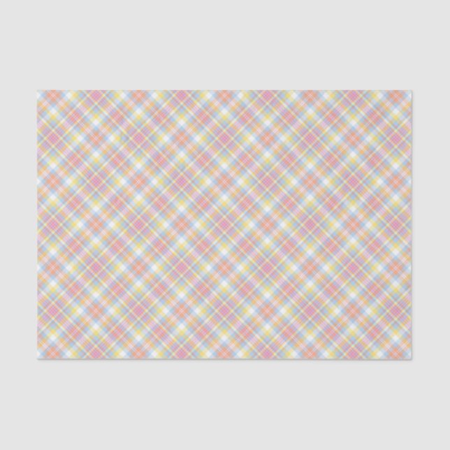 Pastel Stripe Plaid Tissue Paper (Front)