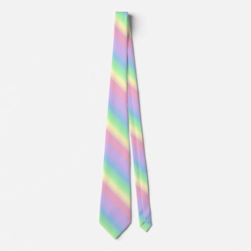 Pastel Stripe Rainbow Neck Tie