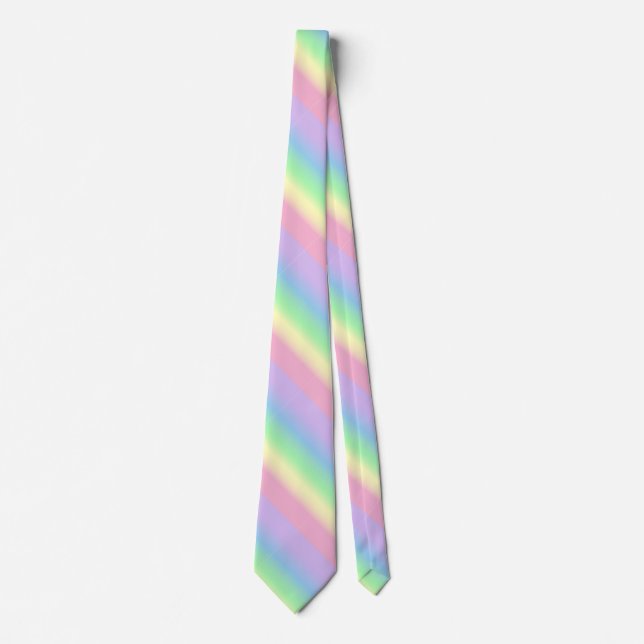 Pastel Stripe Rainbow Neck Tie (Front)