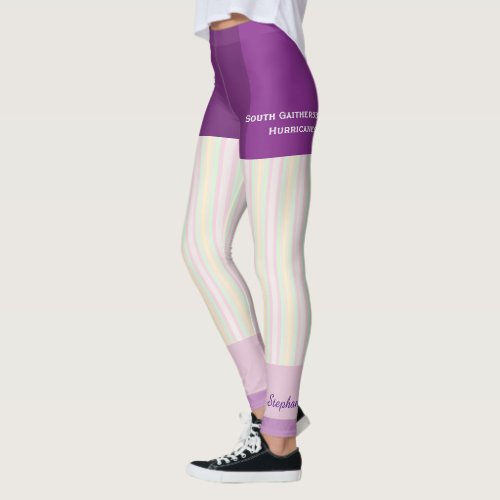 Pastel Stripe TeamClub Leggings with Fake Shorts