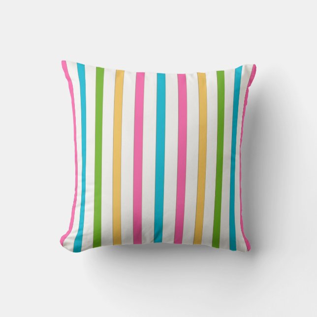 Pastel Stripe Throw Pillow (Front)
