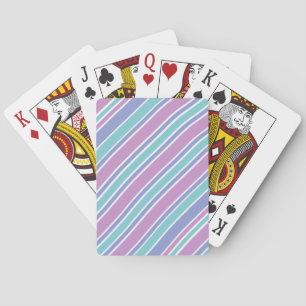 Pastel Striped Pattern Poker Cards