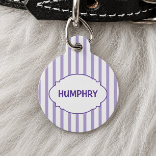 Pastel Striped Pet Cute Pastel Dog Cat Name Custom ID Tag