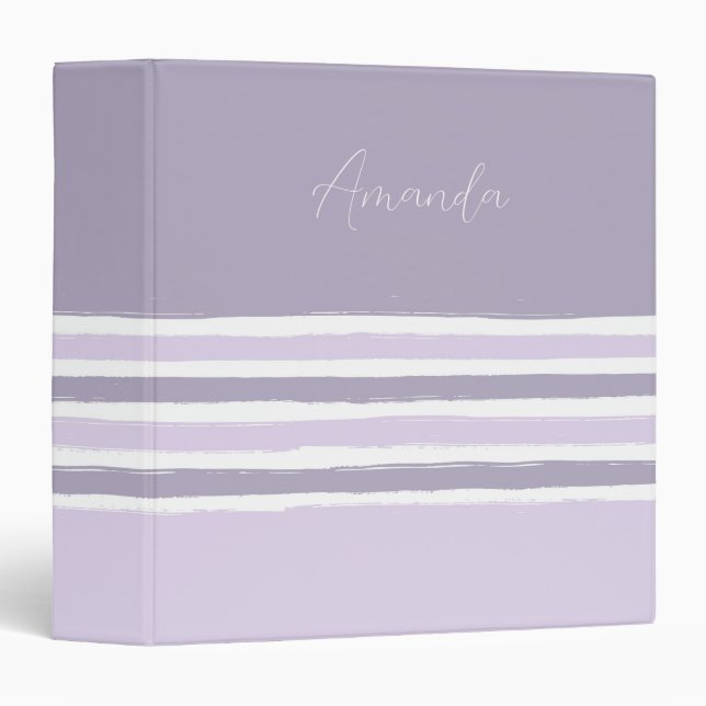 Pastel Stripes  3 Ring Binder (Front/Spine)
