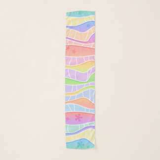 PASTEL STRIPES Abstracg Art Design Scarf