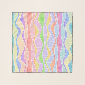 PASTEL STRIPES Abstract Art Design Scarf
