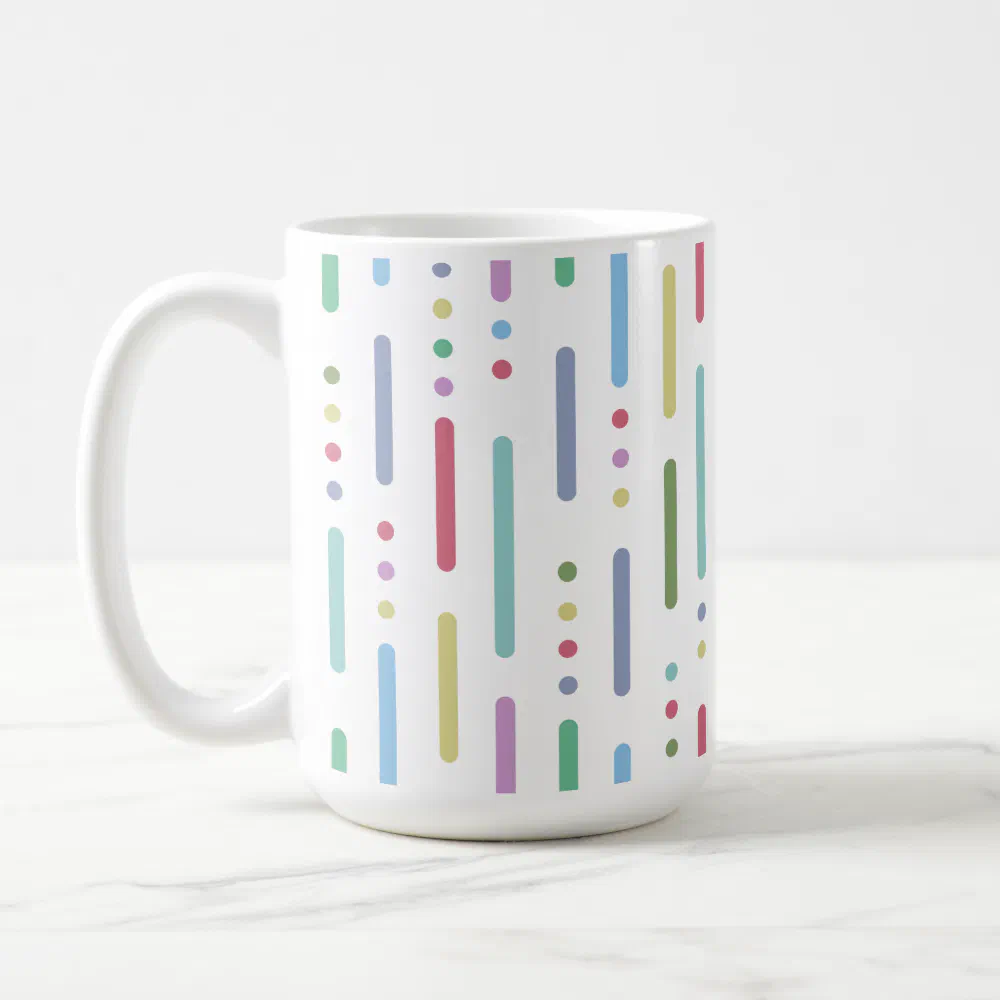 Pastel stripes and dots coffee mug