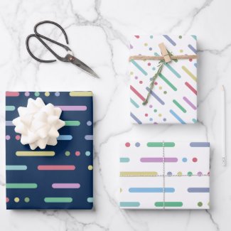 Pastel stripes and dots pattern