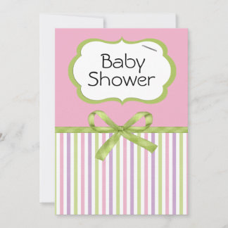 Pastel Stripes Baby Shower Invitations