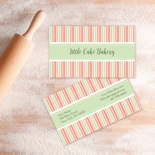 Pastel Stripes Bakery Business Card