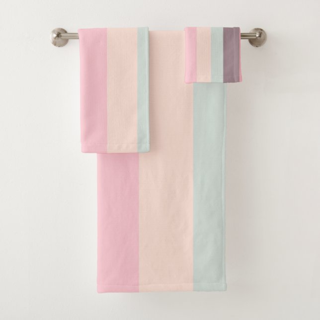 Pastel Stripes Bath Towel Set (Insitu)
