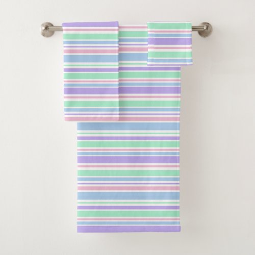 Pastel Stripes Bath Towel Set