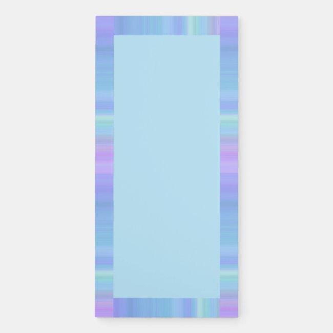 Pastel Stripes Blue Magnetic Fridge Notepad