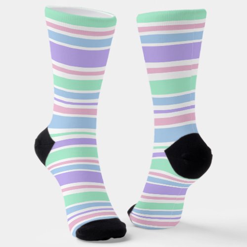 Pastel Stripes Crew Socks
