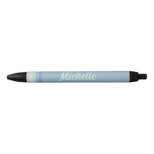 Pastel Stripes Custom Name Monogram Pen