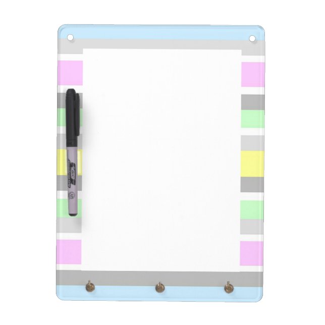 Pastel Stripes Dry Erase Board (Front)