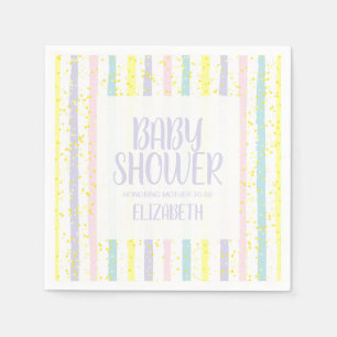 Pastel Stripes Gender Neutral Baby Shower Napkins