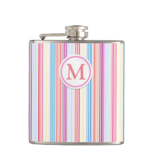 Pastel Stripes Hip Flask