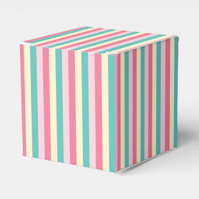 Pastel Stripes Ice Cream Social Favor Boxes (Front Side)