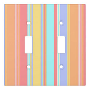 Pastel Stripes Pattern Light Switch Cover