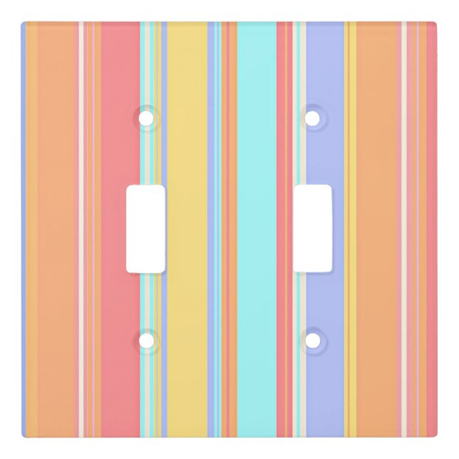 Pastel Stripes Pattern Light Switch Cover (Front)