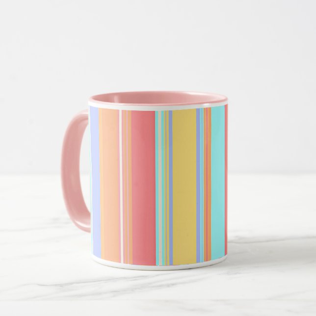 Pastel Stripes Pattern Mug (Front Left)