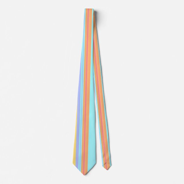 Pastel stripes pattern neck tie (Front)