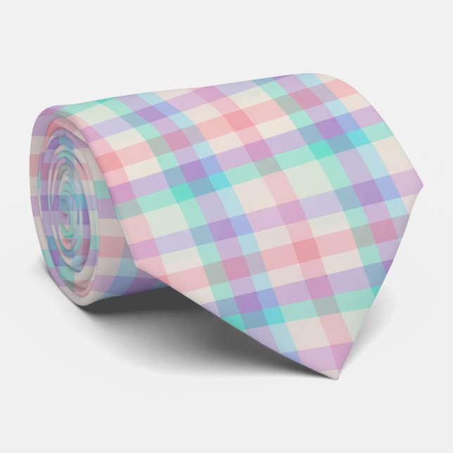 Pastel Stripes Pattern Neck Tie (Rolled)