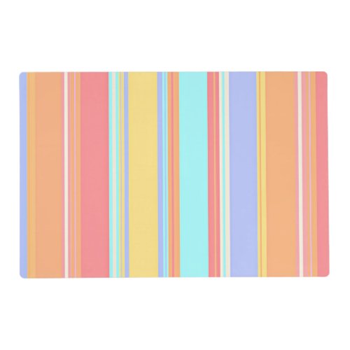 Pastel stripes pattern placemat