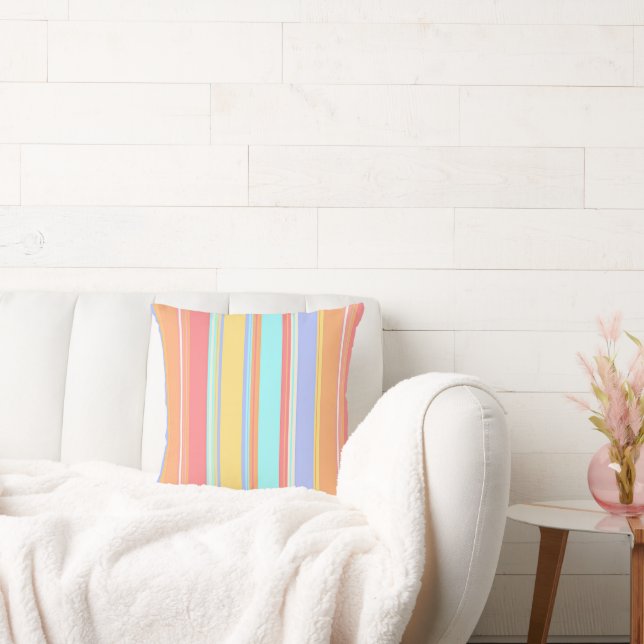 Pastel stripes pattern throw pillow (Couch)