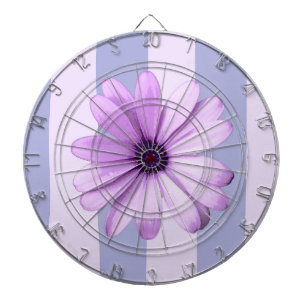 Pastel stripes pattern with Daisies Dart Board