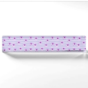 Pastel stripes pattern with Daisies Desk Name Plate