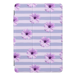 Pastel stripes pattern with Daisies iPad Pro Cover