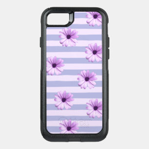 Pastel stripes pattern with Daisies OtterBox Commuter iPhone SE/8/7 Case