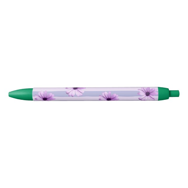 Pastel stripes pattern with Daisies Pen (Front)