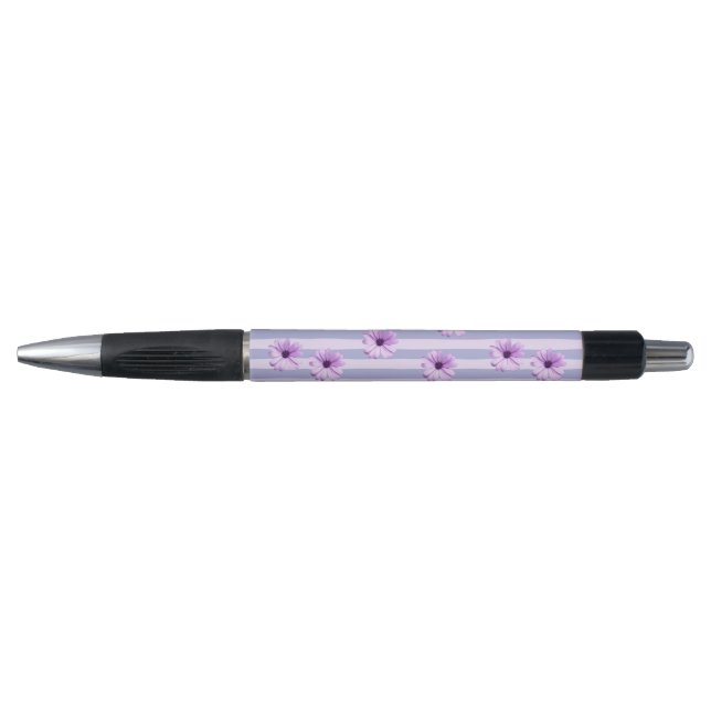 Pastel stripes pattern with Daisies Pen (Front)