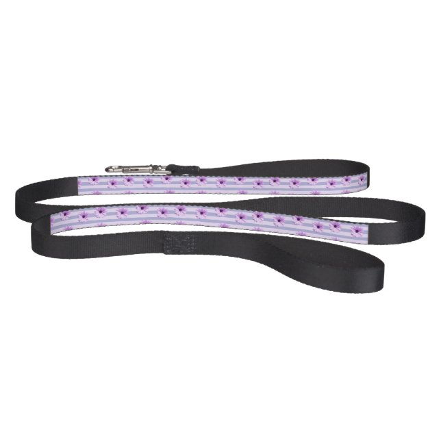 Pastel stripes pattern with Daisies Pet Leash (Full)