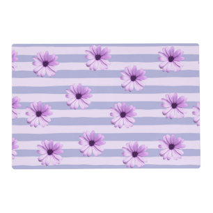 Pastel stripes pattern with Daisies Placemat