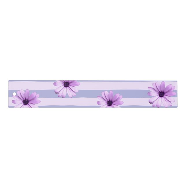 Pastel stripes pattern with Daisies Ruler (Front)