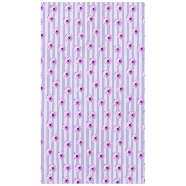 Pastel stripes pattern with Daisies Tablecloth (Front)