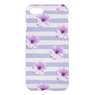 Pastel stripes pattern with Daisies iPhone SE/8/7 Case